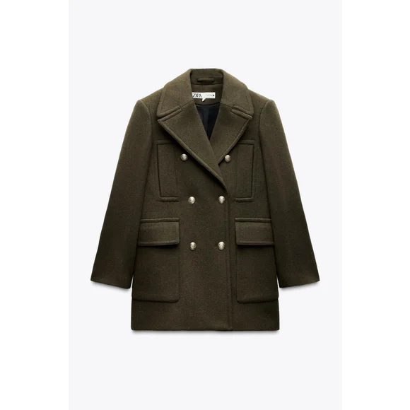 Zara Wool Blend Coat Size S - Picture 3 of 8